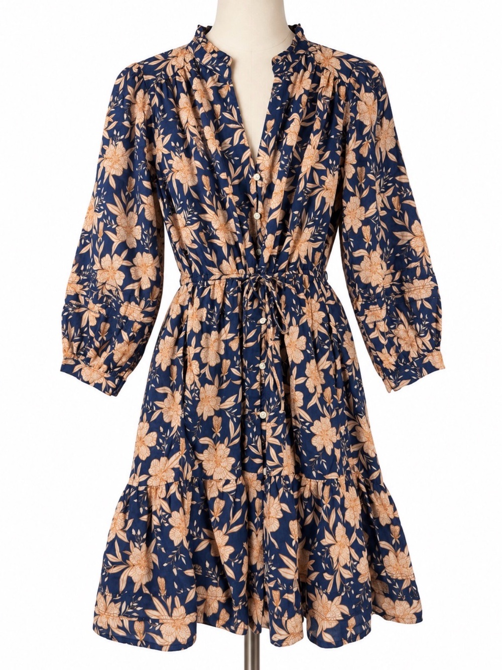 Trovata Birds of Paradis Yulia Dress Small Paloma Floral Navy
